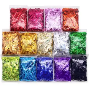 6mm Wide 140 Yard Mixed 14 Color Laser Sequins Environmental Flat Sequin Strip Trim for Handmade Crafts Fringe Sewing