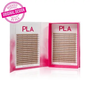 PLA ProMade Wet Set - Brown Eyelash Extensions | 8-15mm | C & CC Curls | 0.07 Diameter