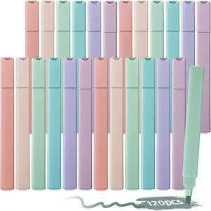 120 count Highlighters Bulk Chisel Tip Aesthetic 6 Assorted Colors No Bleed Cute Soft Bohemian Color Marker Pens for Journal Planner Notes School Study Office Supplies (Boho Color)