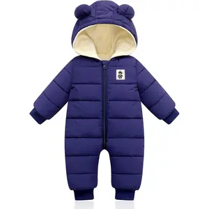 XMWEALTHY Baby Clothes Cute Infant Toddler Snowsuit Warm Newborn Boy Girl Winter Coats Hooded Zip Jumpsuit