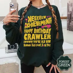 New Achievement Birthday Hoodie, Dungeon Crawler Carl Shirt, Birthday Gift For Litrpg Fan, Funny Card Shirt Gamer, Unisex Sweater Pullover Tee