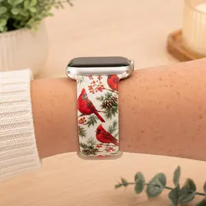 Cardinal Watch Band | Winter Cardinal Bird Design | Compatible with Apple & Samsung Watches