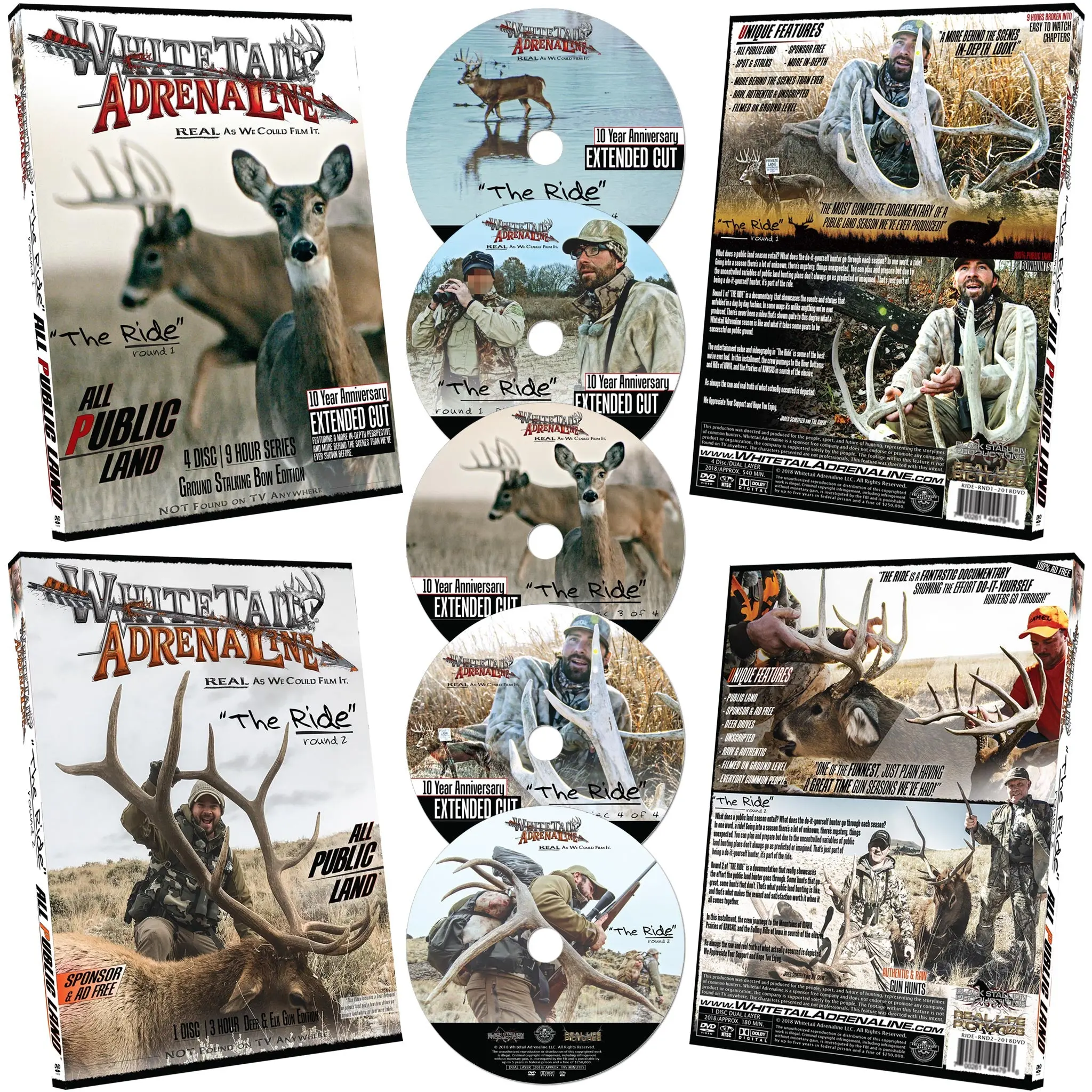 THE RIDE Season 11 Round 1-2 Combo DVD Set - 5-Movie Collection with Thriller, Comedy, Drama, Sports, Hunting, Adventure, Mystery, Documentary Genres