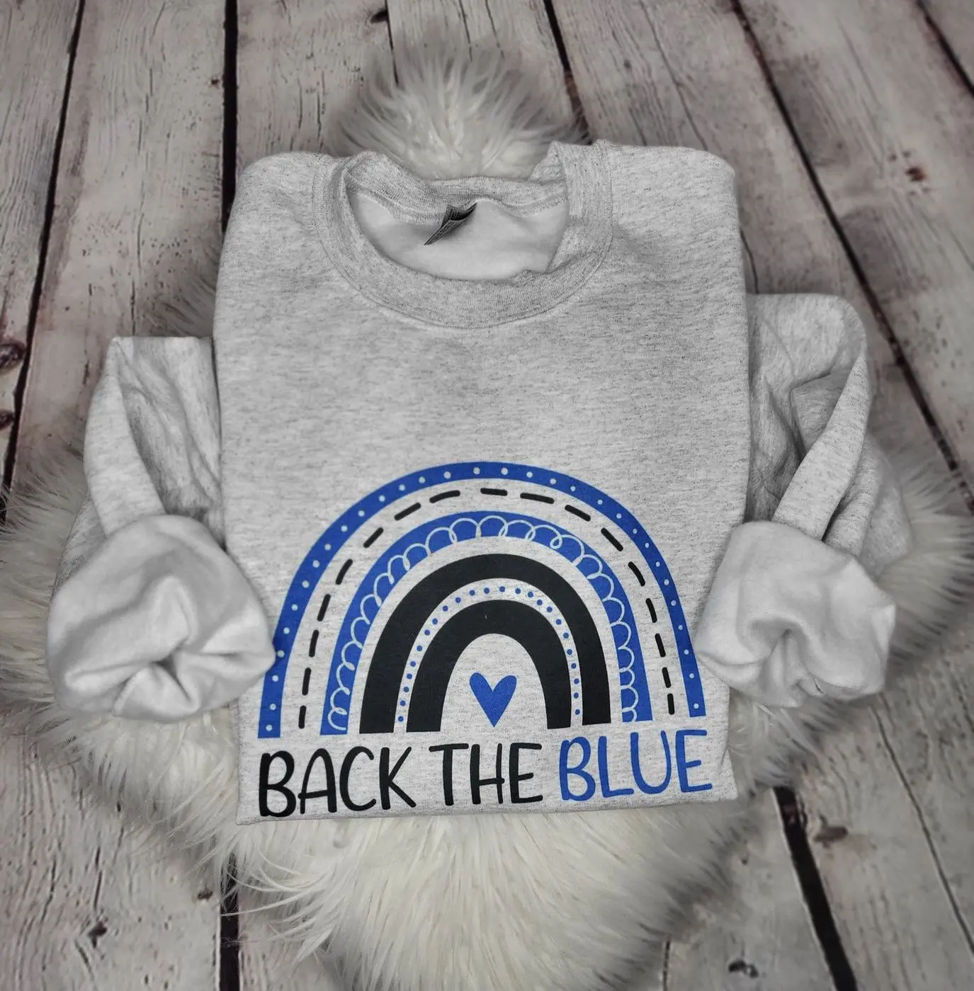 Back the blue crewneck sweatshirt, Cute Police rainbow sweatshirt, Police sweatshirt