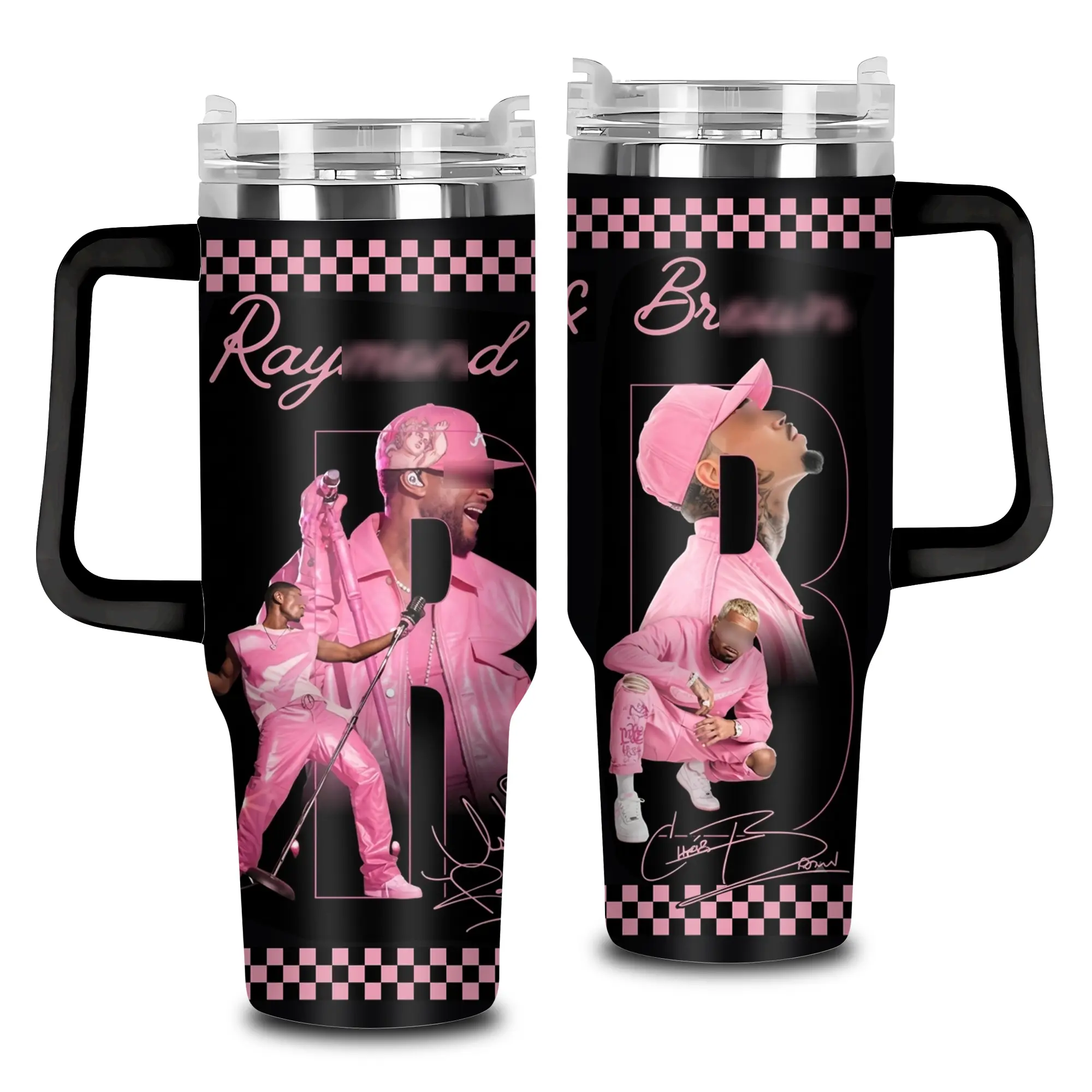 [Elysian Sip] - Raymond & Brown The R&B Tour 2026 Vintage Music Aesthetic 40oz & 20oz Stainless Steel Tumbler with Handle – R&B Fan Insulated Mug V2, Tour Style Cup, Retro Urban Design, Leakproof Travel Gift.