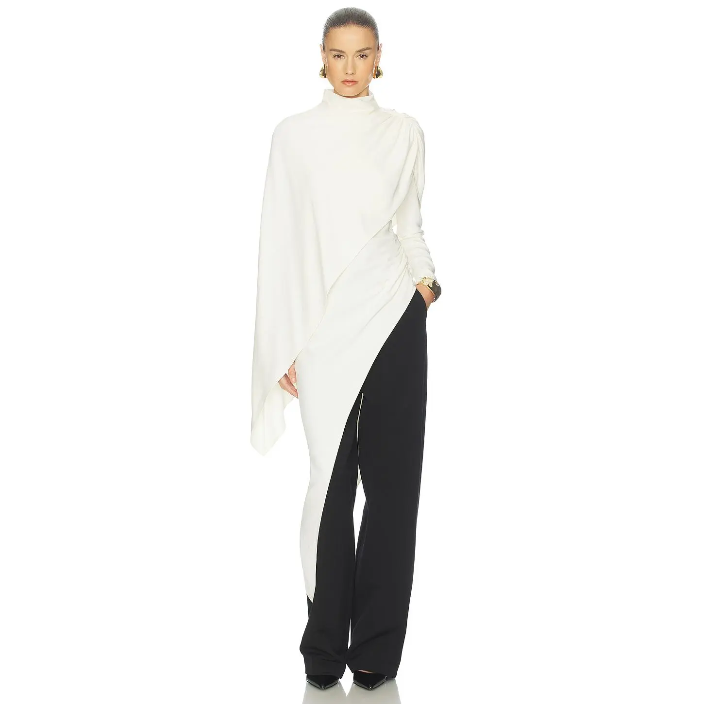 Helsa The Wilhelmina Cape Top in Cream