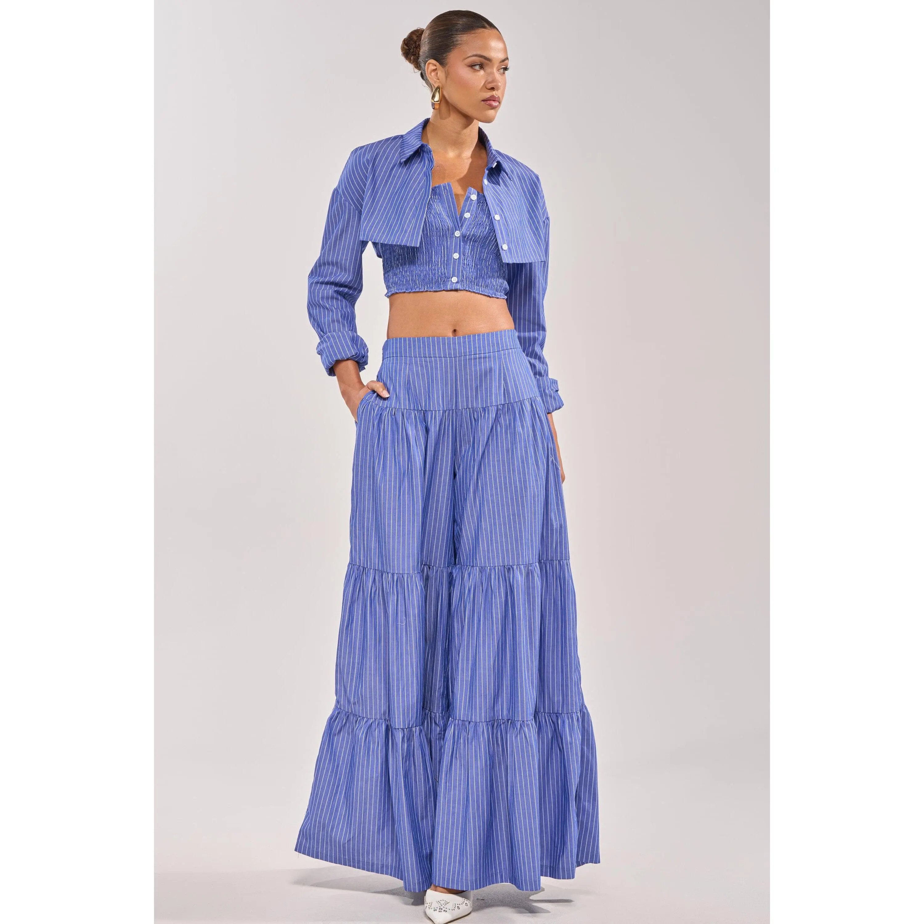 BUSINESS ONLY STRIPE PALAZZO PANT