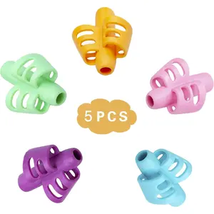 Pencil Grips for  Handwriting Left Handed,  2-4 , Soft Silcone  Grip with Assorted Colors, Pack of 5