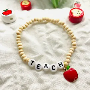 Teacher bracelet teach bracelet teach apple bracelet teacher gift minimalist bracelet teacher appreciation gift