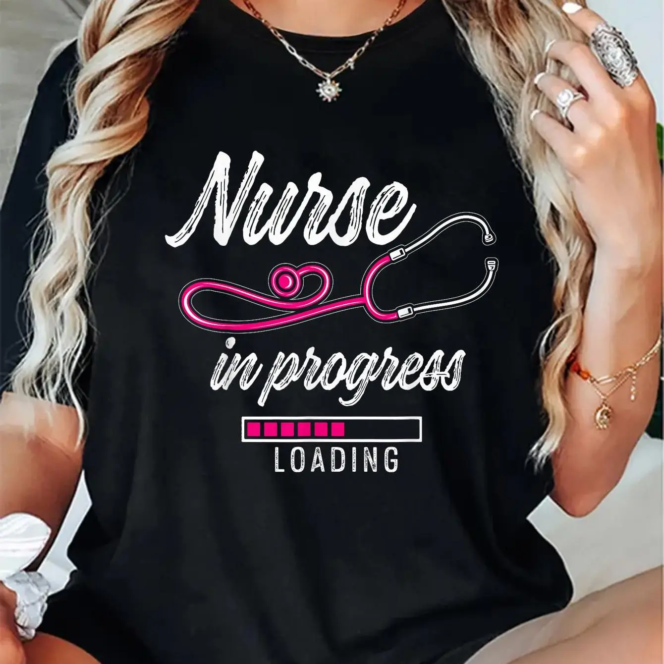 100% Cotton Future Nurses Nursing School Nurse In Progress Nurse Loading T-Shirt
