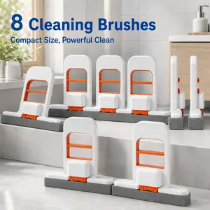 Orange Mini Foldable Sponge Mop, Self-Squeezing Handheld Design, Wet Dry Dual Use for Kitchen, Glass, Bathroom and Car Cleaning