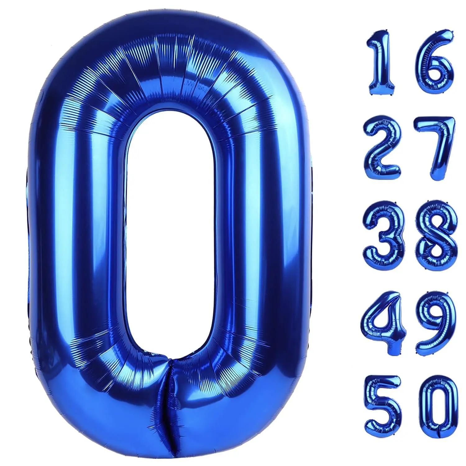 40 Inch Giant Number 0 Balloon Navy Blue Foil Balloons For 10Th 20Th 30Th 40Th 50Th 60Th Birthday Decorations, Baby Shower Party Supplies 100 Anniversary Events Decorations