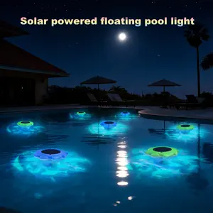 Summer Solar Light Garden Lamp, Outdoor Pool LED Landscape Lighting, Color Changing Pool Light, Automatic Switch, Spring Summer Decor