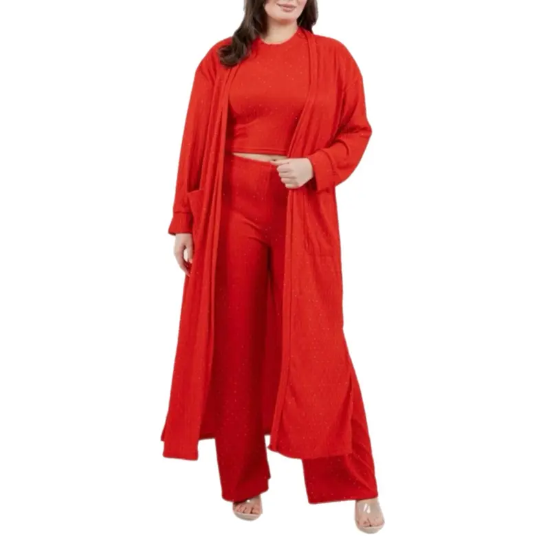 Red Rhinestone Silver