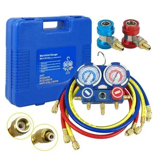 Zeny HVAC A/C Air Refrigeration Kit AC Manifold Gauge Set Brass R134A R410A R22