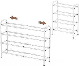 Adjustable 4-Tier Expandable Shoe Rack Storage Organizer