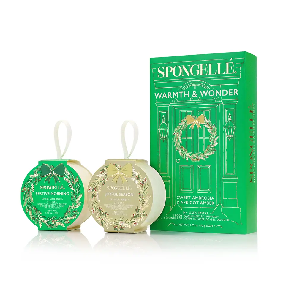 Warmth & Wonder Holiday Wreath Gift Set (body wash infused buffers)