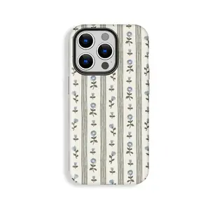 Elegant Flower and Stripe Knitted Pattern Phone Case, Phone Case Suitable for Iphone 11/12/13/14/15/16/17 Pro Promax Plus Air