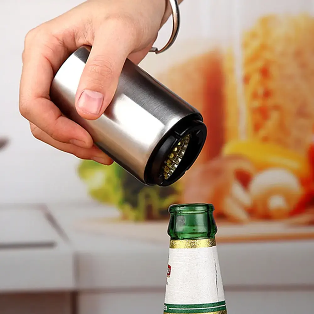 Bottle Cap Remover, 1/2 Counts Modern Portable Stainless Steel Bottle Opener, Manual Beer Bottle Opener, Multifunctional Manual Jar Can Opener for Home Kitchen Camping Travel, Beverage Can Opener