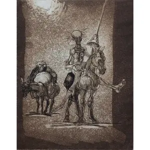 Don Quixote and Sancho, 1969 - Limited Edition Giclée Print by Joe Barrett