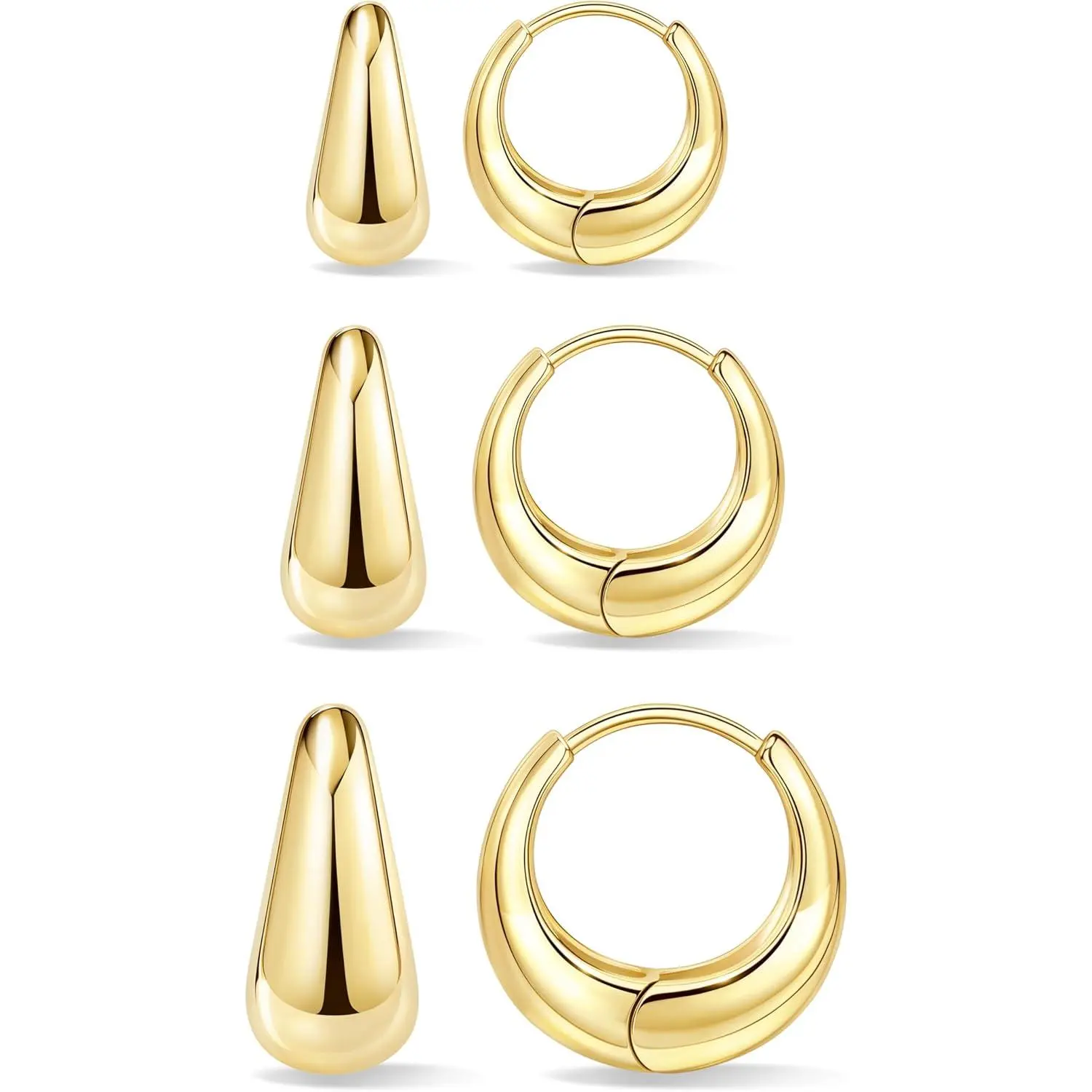 Gold-chunky hoops 8 10 12
