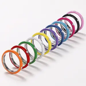 Fancy Colorful Enamel Rings for Women – Shiny Cubic Zirconia Stone Finger Jewelry with Simple Style, Fashion Accessories for Daily Wear, Office, Party, Gift for Her