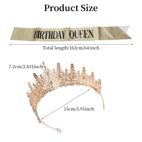 Gold Crown for Women Crystal Princess Tiaras Rhinestone Queen Headband Wedding Bridal Hair Accessories Birthday Prom Pageant Party Coming of Age Ceremony Photo Props