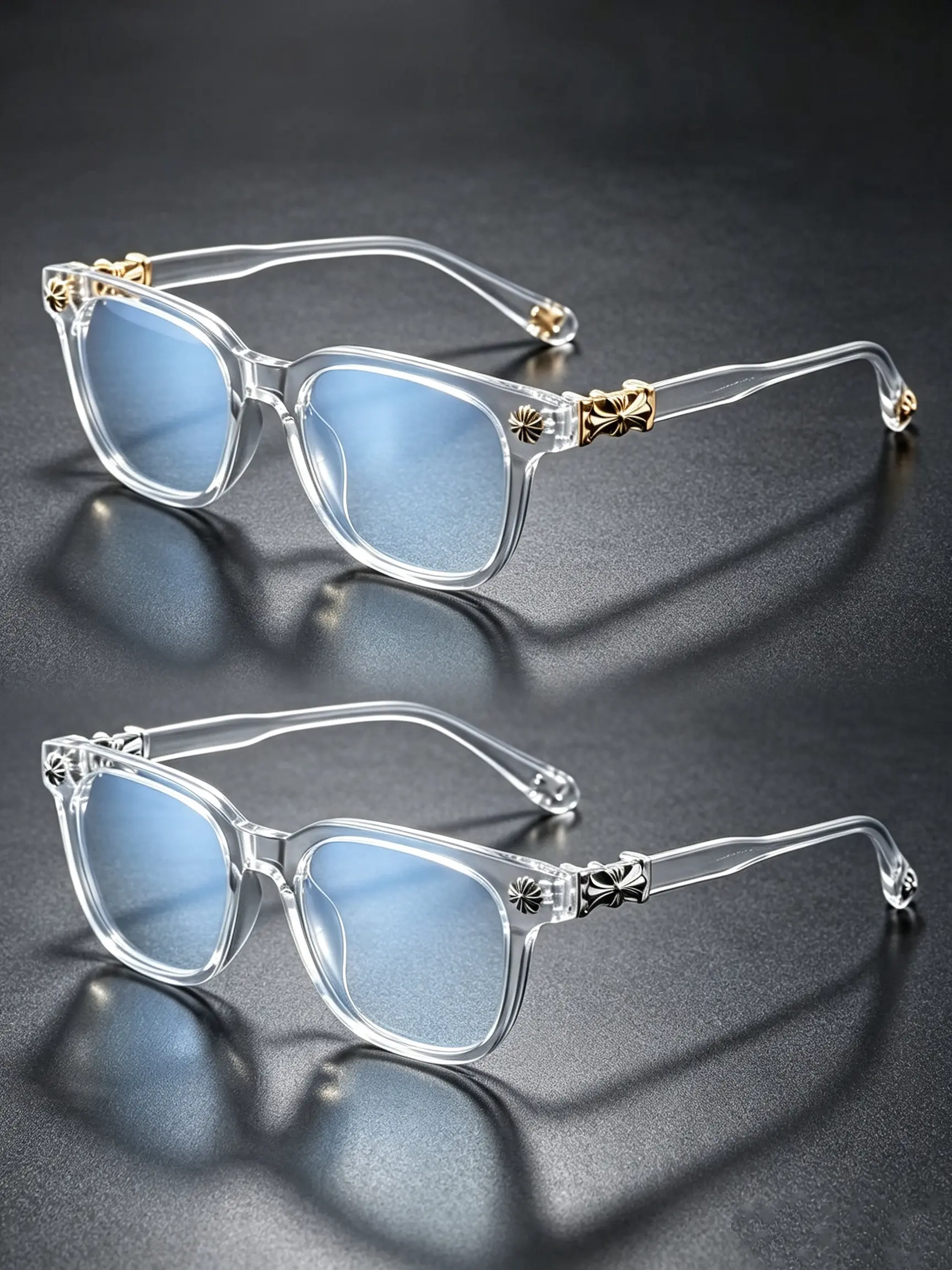 【VowTraverse】2‑Pack Unisex Vintage Cross‑Accent Glasses, Anti‑Blue‑Light Optical Frames, Trendy Eyewear Set for Daily Outdoor Sports & Indoor Computer Use