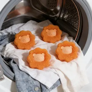 Pet Hair Remover Balls for Laundry - 4 Pack Catcher for Washer & Dryer, Reusable to Trap Dog Cat Fur. Get Hair-Free Clothes! #PetTok Favorite (Orange/Blue)
