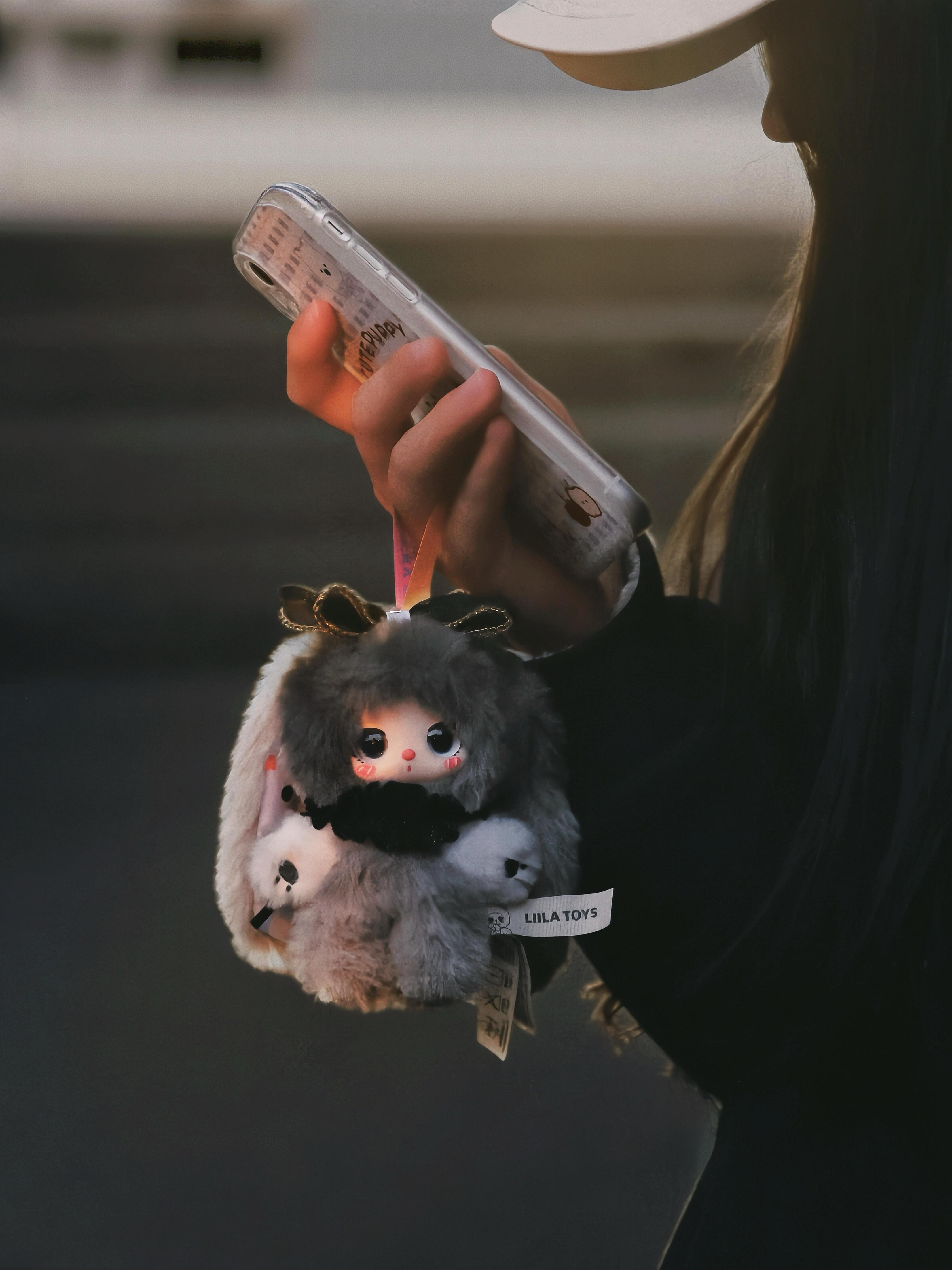 LISM Liila‘s rainbow candy rabbit plush toy doll，Bunny Plush Dolls，Soft Furry Collectibles，Backpack or clothing decoration，Stuffed Animal