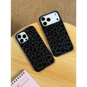1pc Luxury Black Leopard Print TPU Material Phone Case Suitable For IPhone 17/17 Pro Max/17 Pro/Air/13/16 Pro Max/16/15/14/12 Pro Max/13 Pro Max/11 Pro/14 Pro/15 Pro/12, Fashionable Protective Soft Case, Also Suitable For Samsung