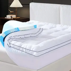 Dual Layer 4 Inch Memory  Mattress Topper, Relax ,   and Aid Sleep - 2 Inch Fluffy Pillow Top  Mattress Topper and 2 Inch Cooling Gel Memory , 2X Support