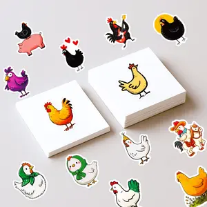 56 Cartoon Funny Chicken Doodle Stickers, Cute Rooster and Hen Stationery Stickers for Journaling, Fun and Adorable Design, DIY Art Stickers, Cute Animal Stickers