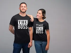 The Boss The Real Boss T Shirt Set | Couple matching T-shirt set  The Real Boss Shirt Tees | Boss Couple T Shirt, Couple gift