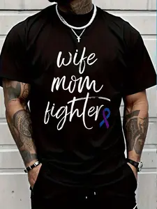 100% Cotton Rheumatoid Arthritis Awareness Ribbon RA Wife Mom Fighter T-Shirt Women's Men's Graphic Tee Crew Neck summer vacation Tops