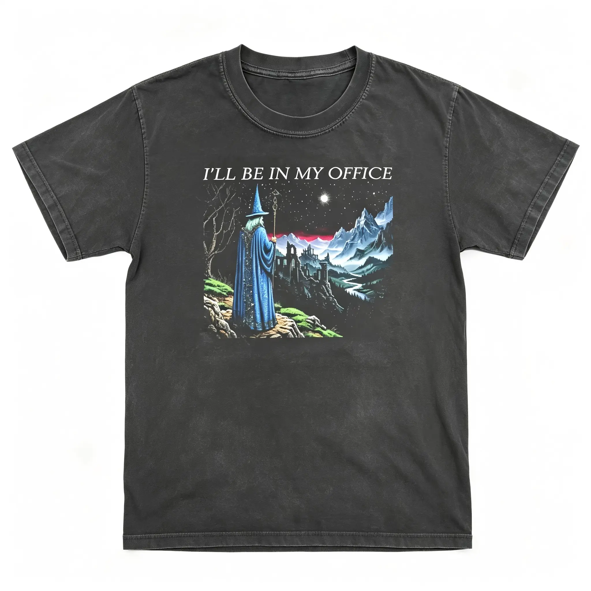 The I'll Be In My Office T-shirt, Vintage Mountain Castle Shirt, Magical Wizard Comfort Colors Shirt, Gift for Men, Gift for Women, Crew Neck T-shirt, Trending T-shirt