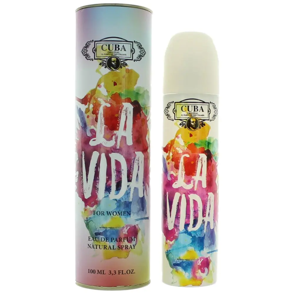 Women's Cuba La Vida EDP Spray, 3.3 fl oz - Modern Feminine Oriental Perfume with Gourmand Blend, Iris & Patchouli Notes; Full Ingredient List on Product Packaging