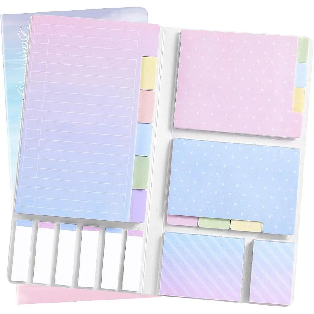 Sticky Notes Set with Tabs-410 Pack Color Pads Divider Sticky Notes for ...