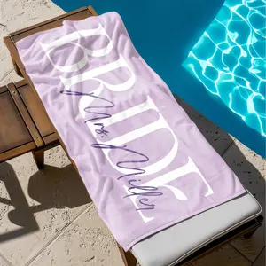 Personalized Bride Beach Towels, Bride Custom Beach Towel, Custom Vacation Gift, HoneymoonBachelorette Trip, Bridal Shower Gift v2
