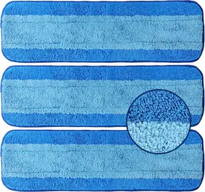 Microfiber Cleaning Pads for Bona Mop, Reusable Microfiber Mop Pads for 18 Inch Mop, Hardwood & Hard Surface Floors Replacement Cleaning Mop Pads, Machine Washes