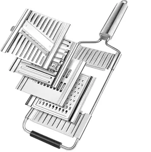 Stainless Steel 4 in 1 Multi-Purpose Vegetable Slicer,with 4 Adjustable Blades for Various Vegetables，An excellent gift choice for Christmas and New Year.