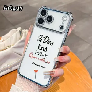 Divine Companionship Pattern Phone Case for iPhone 17 Pro Max 16 15 Plus Air 14 13 12 11 E Four Corners Air Cushion Anti-drop Silicone Shockproof Cellphone Cover