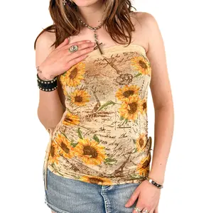 Sunflower Rhinestone Tube Top