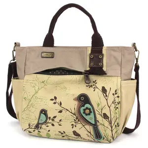 Chala Canvas Print Pocket Tote - Bird bag