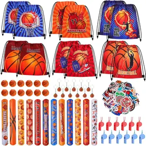 160 count Basketball Party Favors, Basketball Goodie Bags with Stuffers Includes Drawstring Bags Mini  Ball Whistles  bracelets Keychains Stickers for Birthday &  Party Supplies