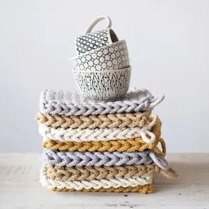 Crocheted Pot Holder - Thick Cotton - 8-in Square