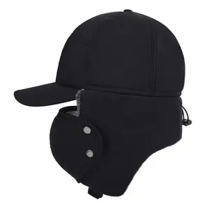 Winter Trapper Hat for Men Women 3-in-1 Warm Hat with Ear Flaps Removable Windproof Mask Cold Weather Ushanka Hat for Outdoor Skiing Cycling Hunting