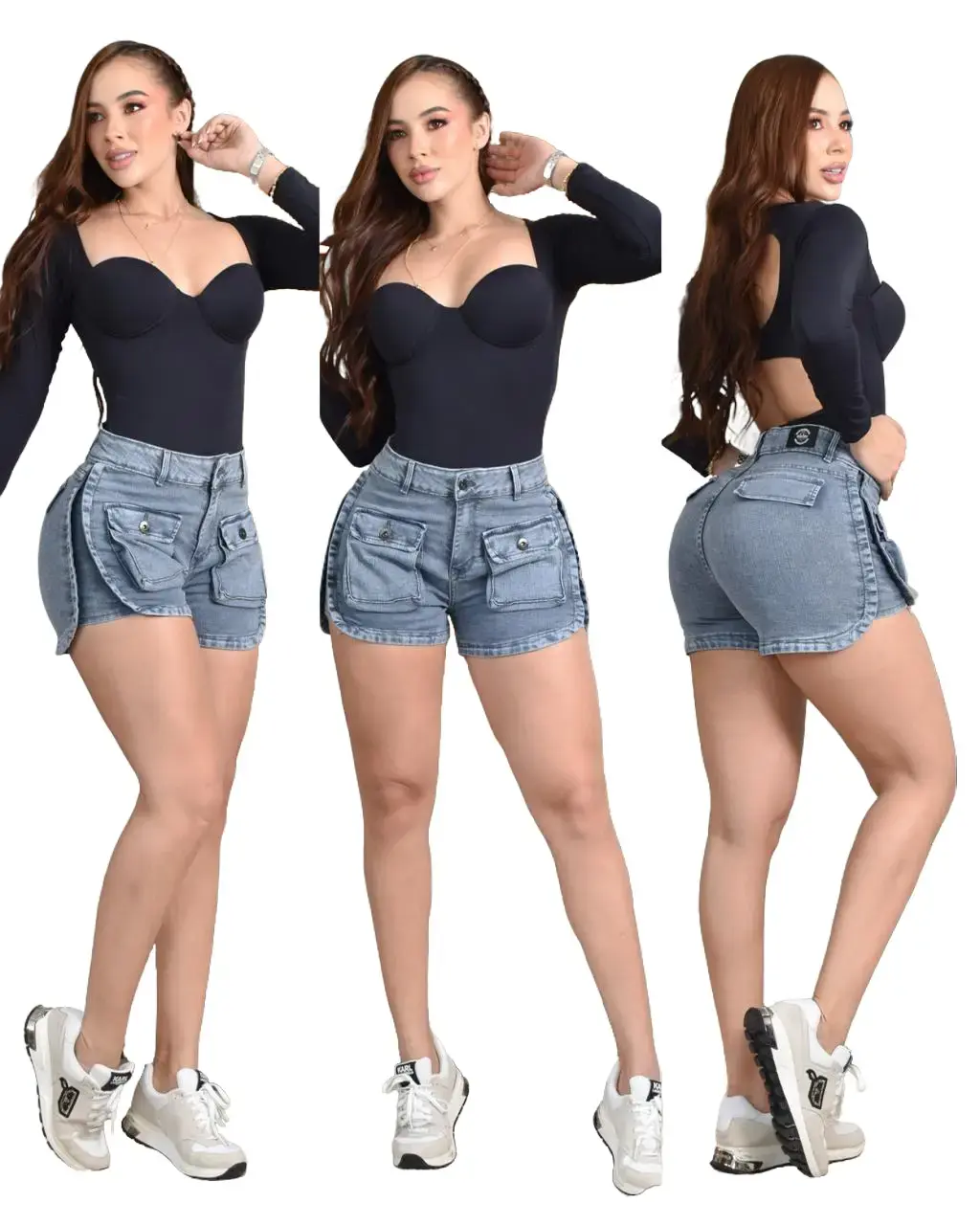SHORT COLOMBIANO CON REALZE Y CONTROL ABDOMEN EN TELA LICRADA DIFERENTES COLORES