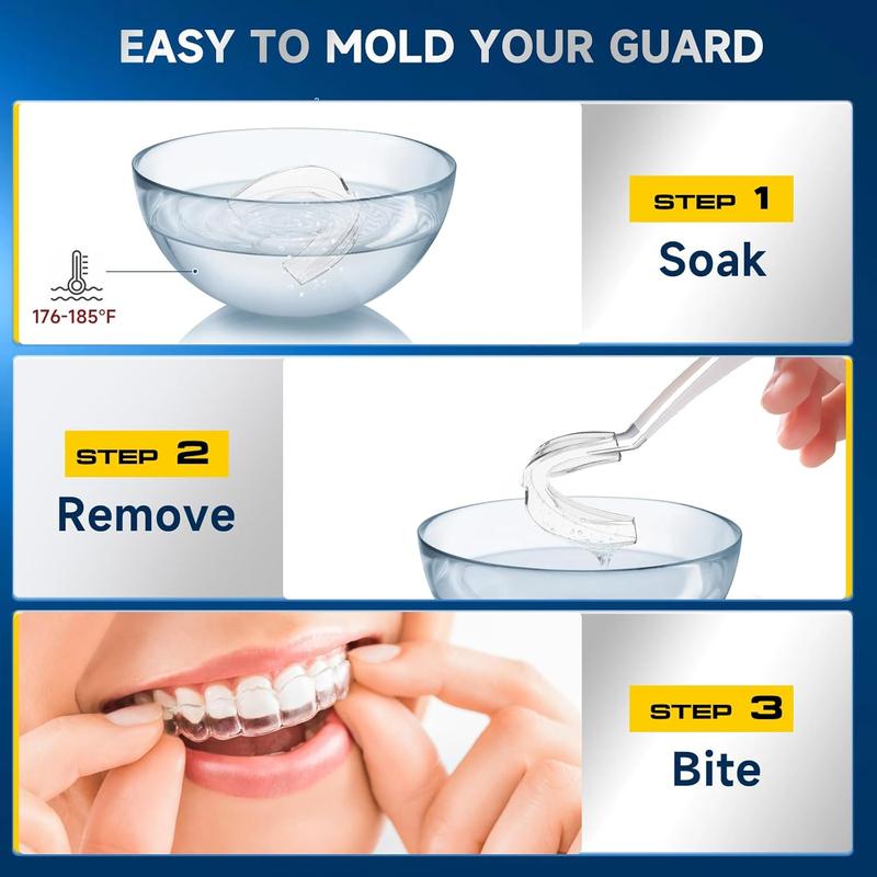 GBN Mouth Guard for Grinding Teeth at Night - Custom Fit Night Guards - Comfortable Mouth Guard for Sleeping, Nightguard, Mouthguard Includes 2 Sizes, 12 Cleaning Tablets