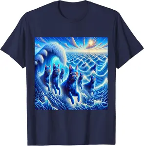 Blue Cats Wave For Kamala VINTAGE TEE Unisex T-Shirt Hoodie Sweatshirt Tank Top